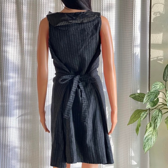 Vintage Y2K NWT Krista Larson Dress Gray Pinstripe Wool Blend‎ Academia One Size - Picture 4 of 7